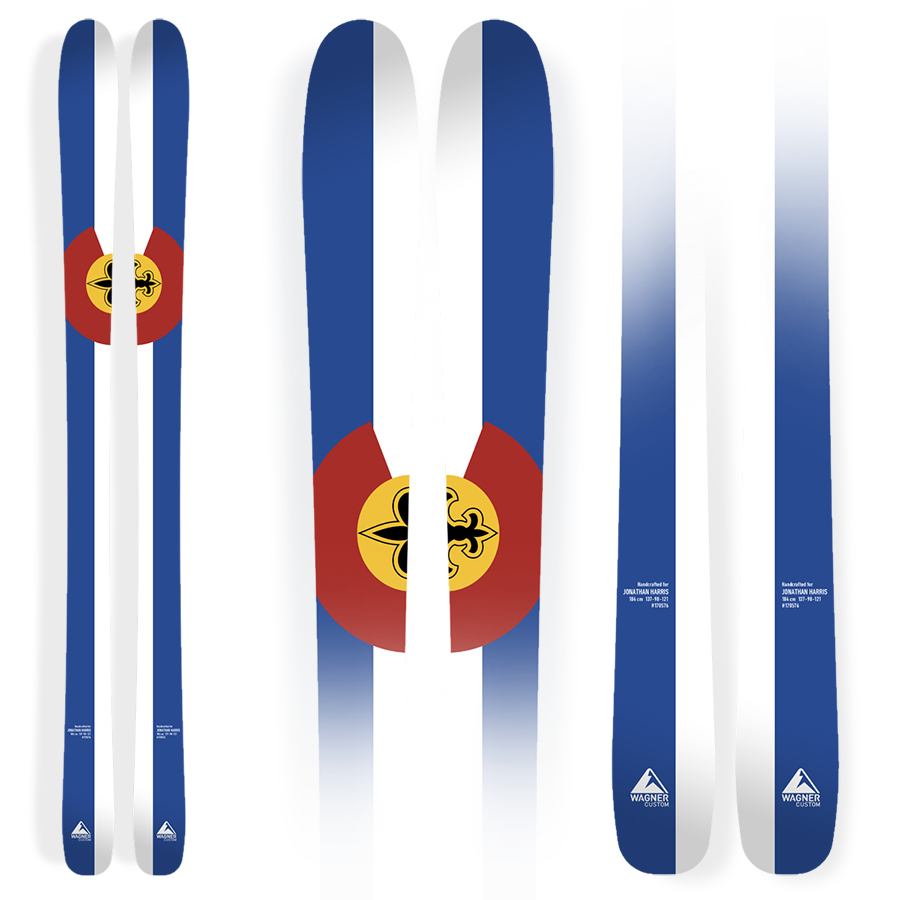 Harris&#39;s personalized set of Wagner Custom Skis.