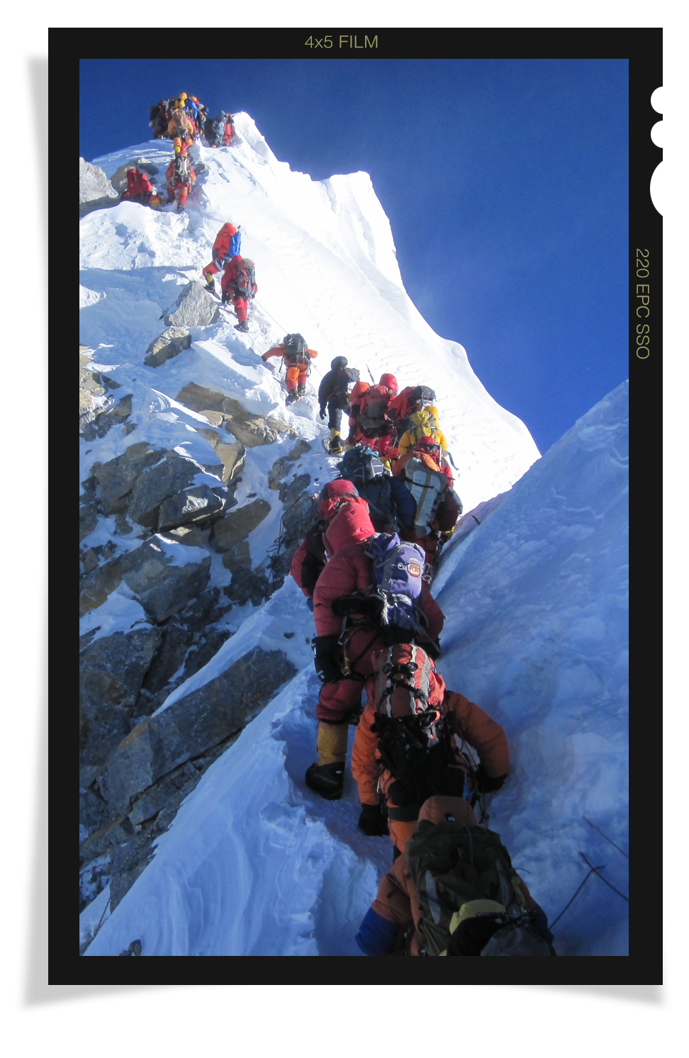 Gordon ascending Everest&#39;s famed Hillary Step.