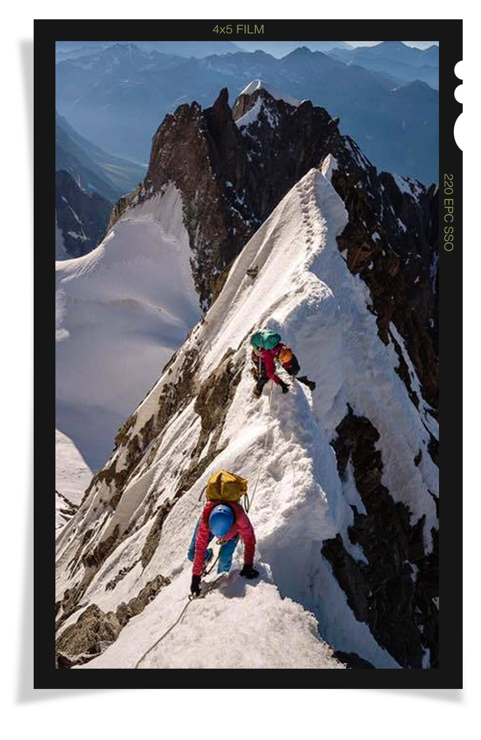 Gordon climbing ridge toward Everest summit.